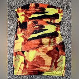 Plus Size Mesh Mini Tube Dress